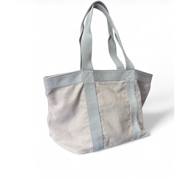 MARGOT New York Sloane Tote Beach Bag Tan Light Green Strap Canvas - Picture 5 of 9